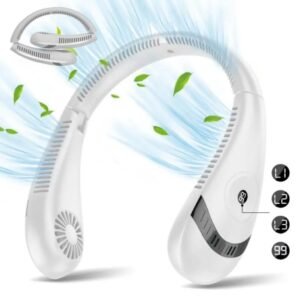 Ventilateur de cou portable sans pales – Refroidissement 360° USB rechargeable